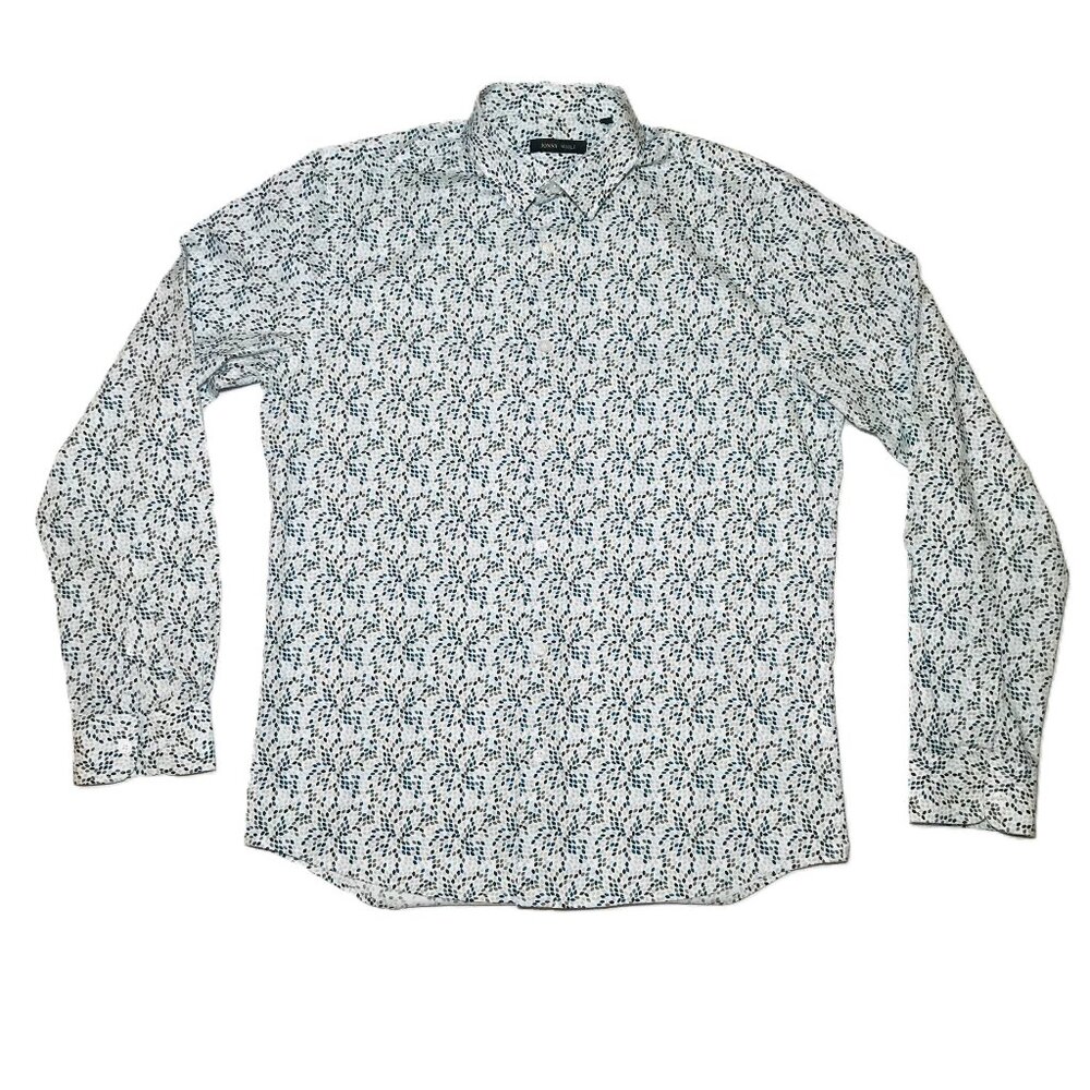 Jonny Wolf Men's Multicolor Cotton Button Down Long Sleeve Shirt US Size M, EUC